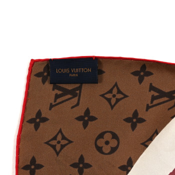 LOUIS VUITTON Silk Monogram Kabuki Sticker Square Scarf