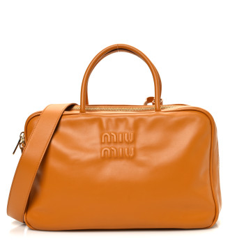 MIU MIU Soft Calf Softy Large Beau Top Handle Bag Melograno