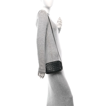 BOTTEGA VENETA Nappa Intrecciato Nodini Mini Crossbody Black