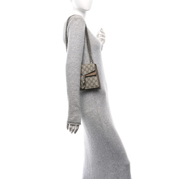 GUCCI GG Supreme Monogram Mini Dionysus Shoulder Bag Taupe