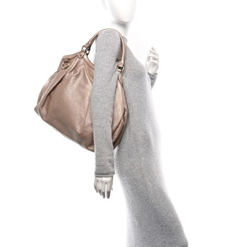 GUCCI Metallic Cellarius Calfskin Large Sukey Tote Winter Rose