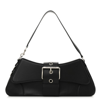 BALENCIAGA Smooth Calfskin Large Lindsay Shoulder Bag Black