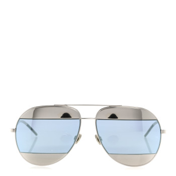 CHRISTIAN DIOR Split 1 Aviator Sunglasses Silver Blue