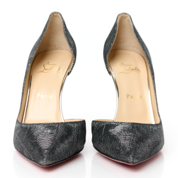 CHRISTIAN LOUBOUTIN Tissu Etincelle Specchio Iriza 100 Pumps 41.5 Black Silver