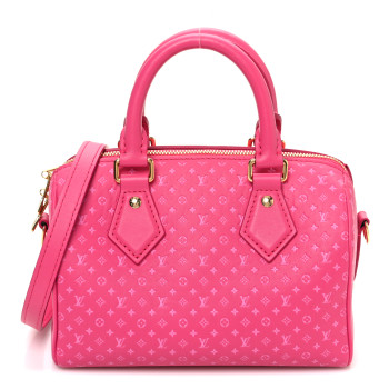 LOUIS VUITTON Calfskin Nanogram Embossed Speedy Bandouliere 20 Rose