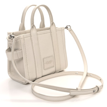 MARC JACOBS Grained Calfskin Mini The Tote Bag Cotton