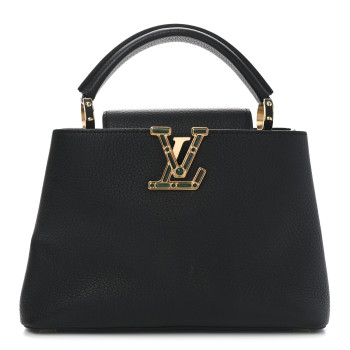 LOUIS VUITTON Taurillon Malachite Effect BB Capucines Black