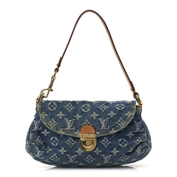 LOUIS VUITTON Monogram Denim Mini Pleaty Blue