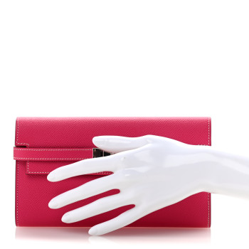 HERMES Epsom Kelly Longue Wallet Rose Tyrien