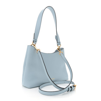 VERSACE Calfskin Vitello Virtus Hobo Light Blue