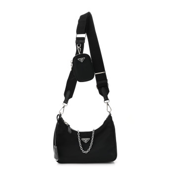 PRADA Nylon Re-Edition 2005 Shoulder Bag Black