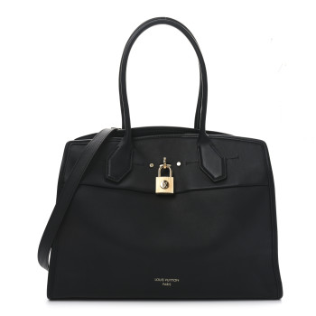 LOUIS VUITTON Calfskin City Steamer Soft MM Black
