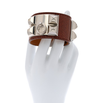 HERMES Lizard Collier De Chien CDC Bracelet S Etrusque