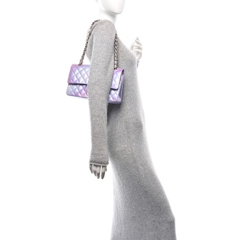CHANEL Lambskin Quilted Tie Dye Ombre Medium Double Flap Purple Blue Pink