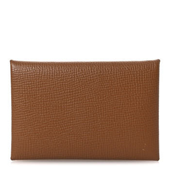 HERMES Epsom Calvi Card Case Gold