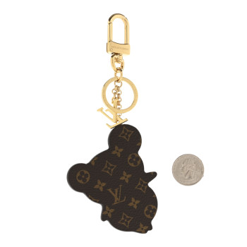 LOUIS VUITTON LV x TM Cowhide Monogram Superflat Panda Key Ring Bag Charm Multicolor