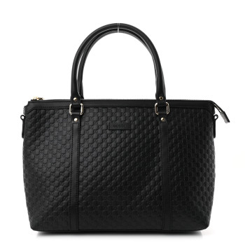 GUCCI Soft Microguccissima Small Zippered Satchel Black