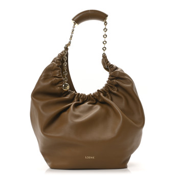 LOEWE Mellow Nappa Medium Squeeze Bag Oak