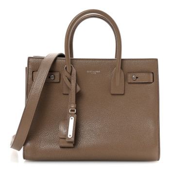 SAINT LAURENT Grained Calfskin Baby Sac De Jour Souple Dark Beige