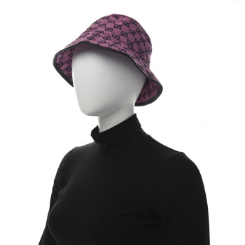 GUCCI Monogram Multicolor New Sakai Calfskin Bob Malibu Bucket Hat S Parma Violet Blue