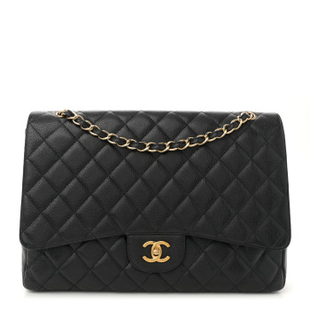 CHANEL Caviar Quilted Maxi Single Flap Black