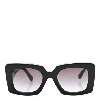 CHANEL Acetate Pearl Rectangle Sunglasses 5480-H-A Black