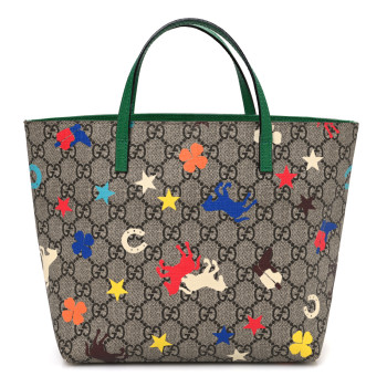 GUCCI GG Supreme Monogram Ranch Childrens Tote Beige