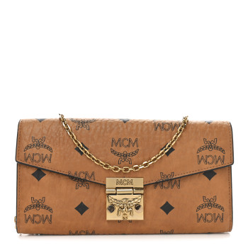 MCM Visetos Large Patricia Wallet On Chain Cognac