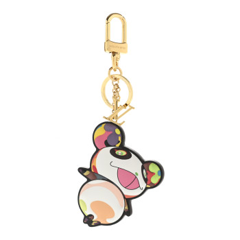 LOUIS VUITTON LV x TM Cowhide Monogram Superflat Panda Key Ring Bag Charm Multicolor