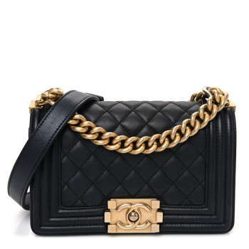 CHANEL Calfskin Quilted Small Boy Flap Black