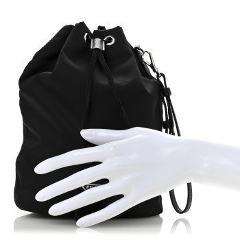 PRADA Re-Nylon Saffiano Bucket Wristlet Black