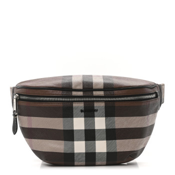 BURBERRY E-canvas Check Cason Bum Bag Dark Birch Brown