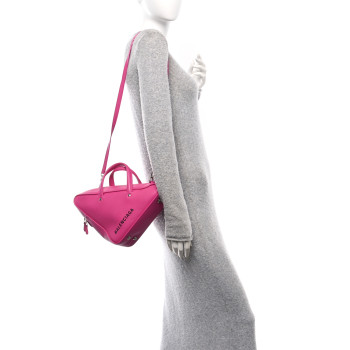 BALENCIAGA Shiny Day Calfskin S Triangle Duffle Pink