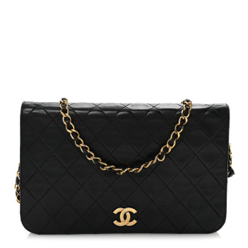 CHANEL Lambskin Quilted Small Single Flap Bag Black