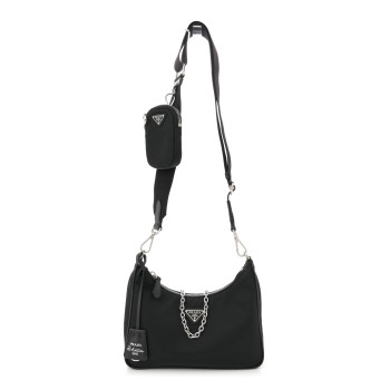 PRADA Nylon Re-Edition 2005 Shoulder Bag Black