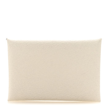 HERMES Chevre Mysore Verso Calvi Card Case Nata Quebracho