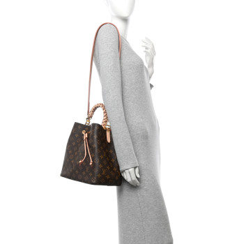 LOUIS VUITTON Monogram Braided Neonoe MM Peach Cream