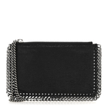 STELLA MCCARTNEY Shaggy Deer Falabella Zip Pouch Black