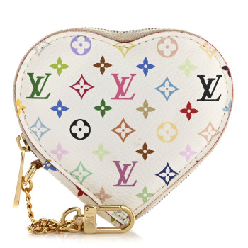 LOUIS VUITTON Monogram Multicolor Coeur Heart Coin Purse White
