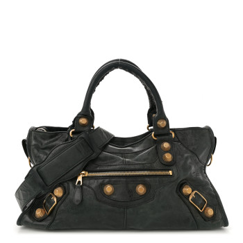 BALENCIAGA Agneau Giant 21 Gold Hardware Part Time Anthracite