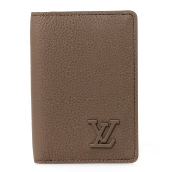 LOUIS VUITTON Grained Calfskin Aerogram Pocket Organizer Moka