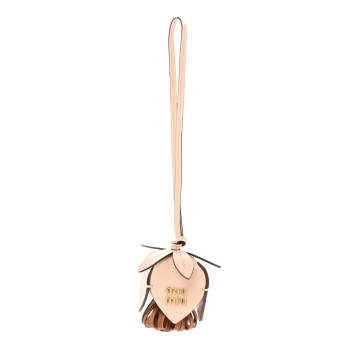 MIU MIU Calfskin Trick Bag Charm Pink and Brown