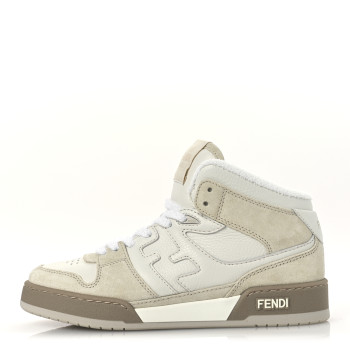 FENDI Suede Vitello Fendi Match High Top Sneakers 37 Ice Fendi White
