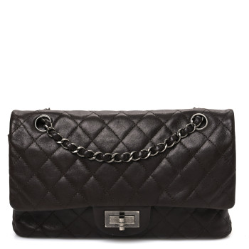 CHANEL Lambskin Quilted Medium Hybrid Reissue Flap Brown