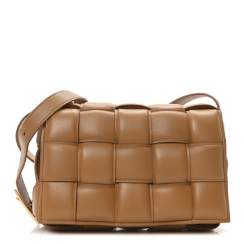 BOTTEGA VENETA Nappa Maxi Intreccio Padded Cassette Crossbody Bag Caramel