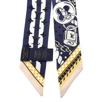 LOUIS VUITTON Silk Monogram Ocean Bandana BB Bandeau Blue