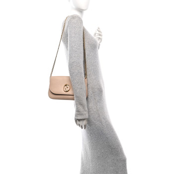 GUCCI Calfskin Medium 1973 Chain Shoulder Bag Camelia