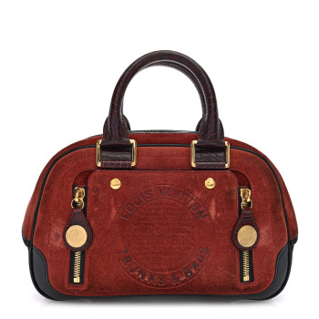 LOUIS VUITTON Suede Stamped Alligator Embossed Havane Bowler PM Brun