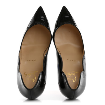 CHRISTIAN LOUBOUTIN Patent Hot Chick 100 Pumps 39.5 Black