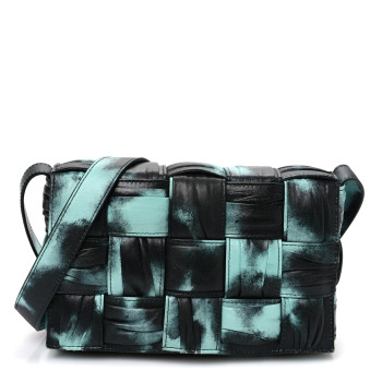 BOTTEGA VENETA Foulard Tie Dye Maxi Intrecciato Padded Cassette Crossbody Bag Celadon Inkwell